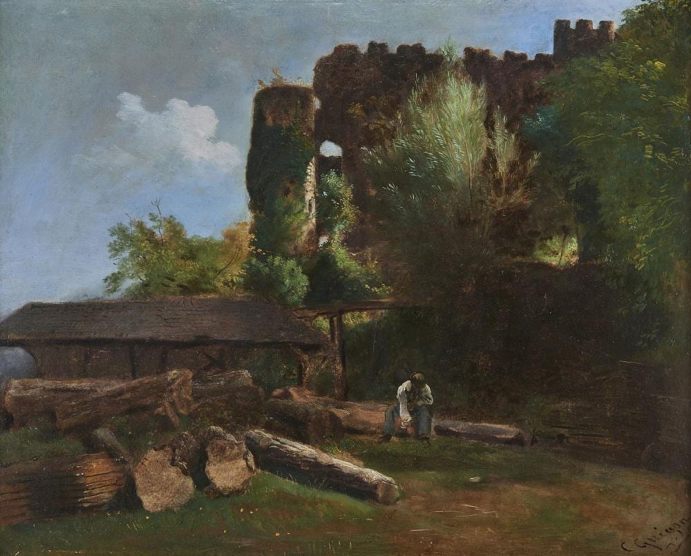 Charles Louis Guigon comparable auction result: charles louis guigon 1807 1882 ruines du ch teau de la rochette en savoi