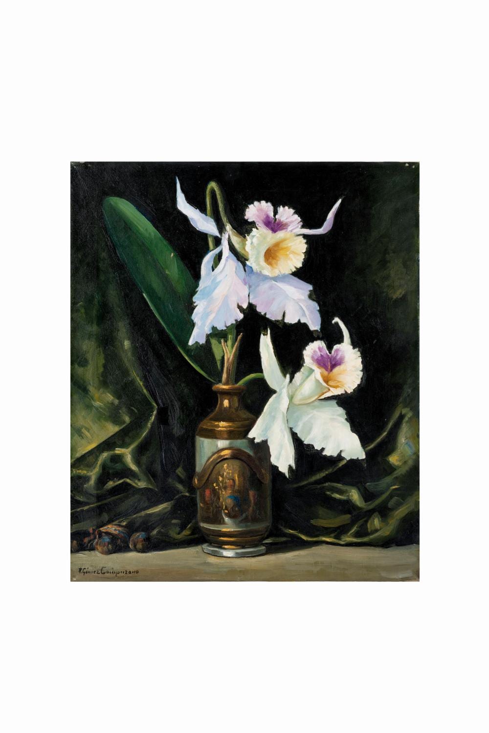 Ricardo Gomez Campuzano (1891-1981) Orquídea,sf. Óleo sobre lienzo Medidas: 61 x comparable sale