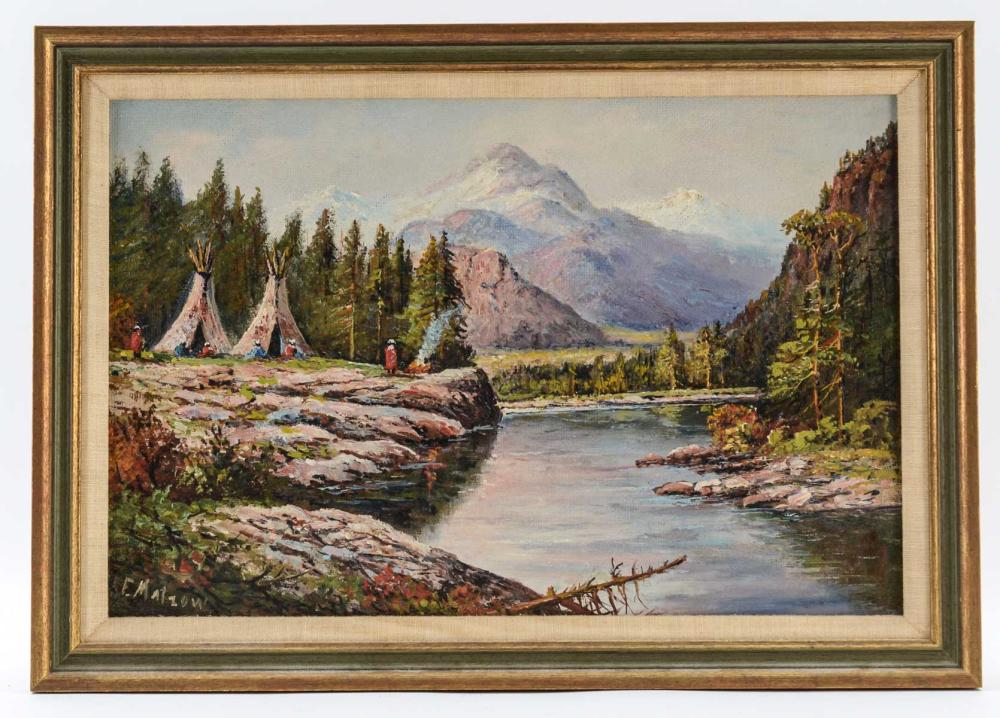 Frederick  Matzow comparable auction result: frederick matzow landscape w encampment