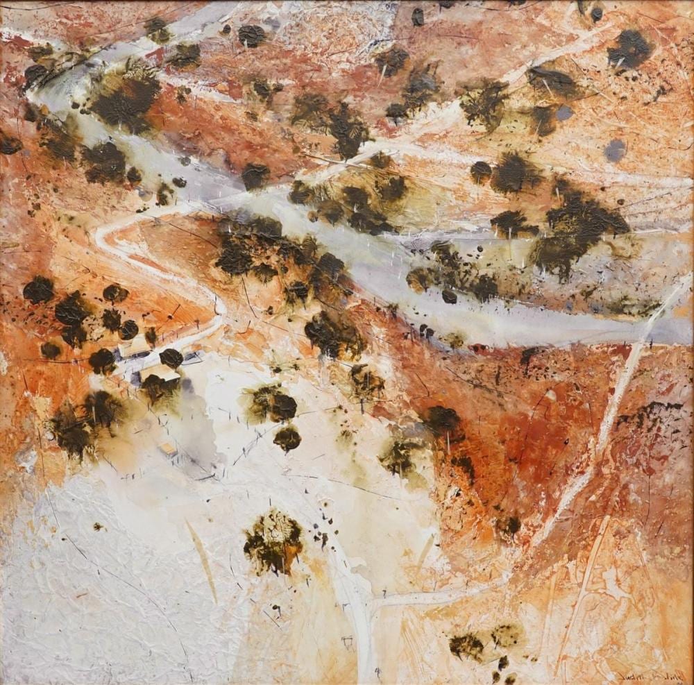 Judith White comparable auction result: judith white mustering outpost 2 2001 74 x 74cm