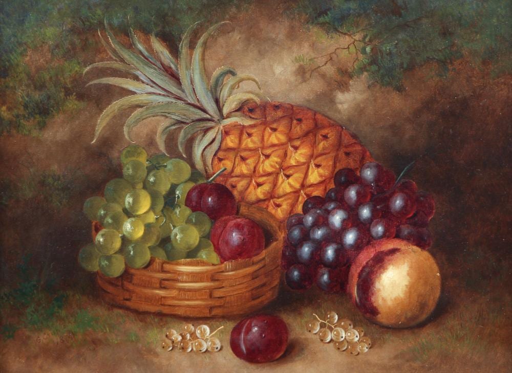 George Crisp comparable auction result: george crisp 1874 oil still life of fruit