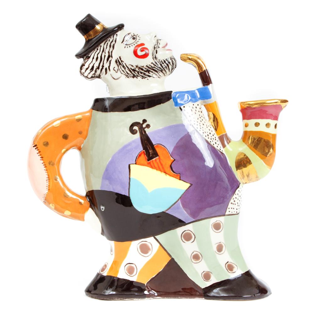 Noi Volkov comparable auction result: noi volkov ceramic teapot saxophone player