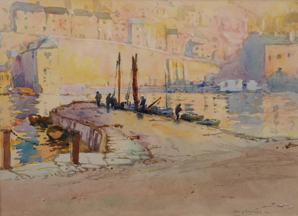 Harry Wanless comparable auction result: harry wanless 1873 1934 harbour scene signed lower right watercolour