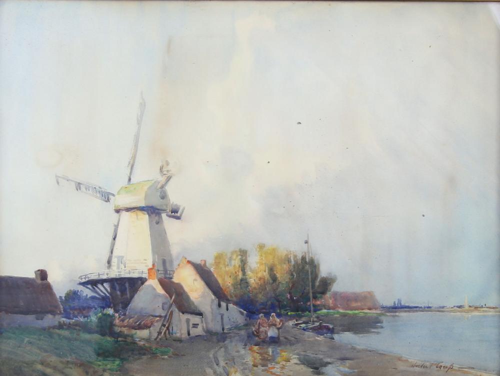 Hubert Coop comparable auction result: hubert coop british 1872 1953 dutch canal scene