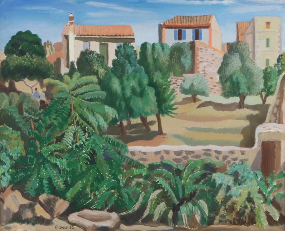 Rudolph Ihlee comparable auction result: rudolph ihlee 1883 1968 landscape scene with figures plants and buildin