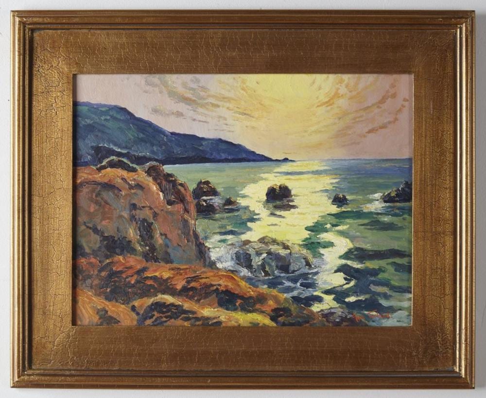 G. Turland Goosey comparable auction result: george turland 1877 1947 sunset cornish coast