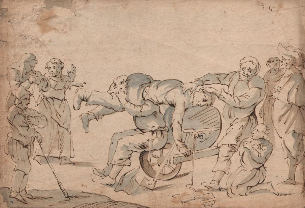 Pieter Jacobsz. van Laer comparable auction result: pieter van laer grinding of a man s head