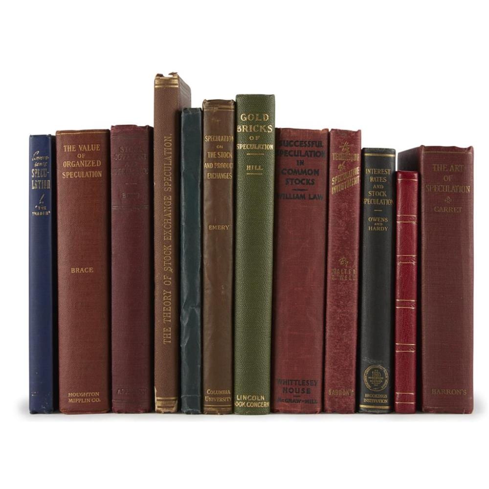 [Finance], 12 Volumes on Market Speculation sold by Freeman's | Hindman, lot 258 — auction record photograph