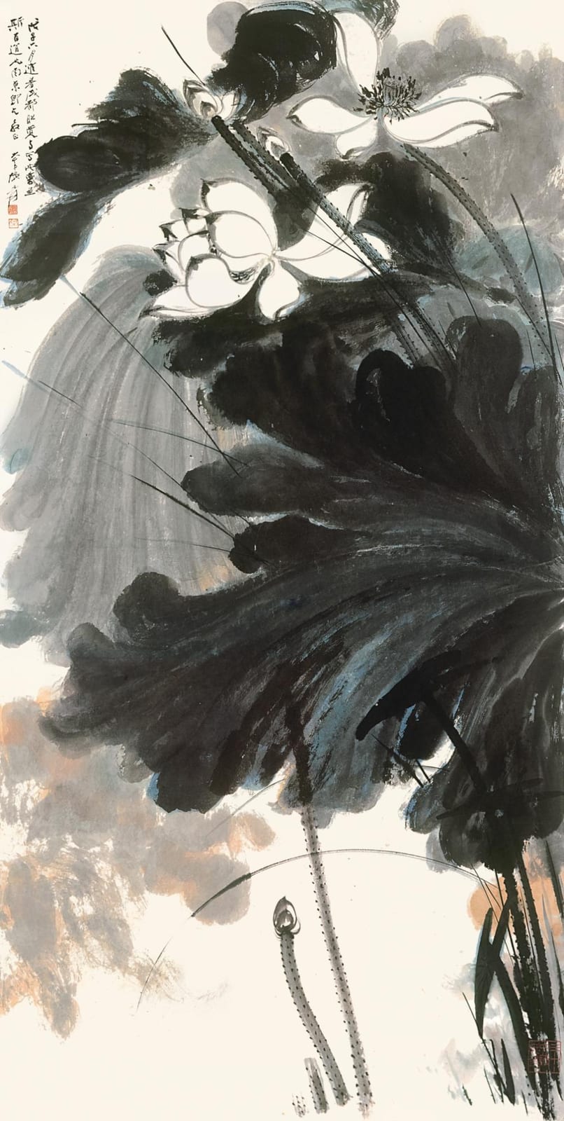 Zhang Daqian (CHANG DAI-CHIEN, 1899-1983) | Lotus in the Wind comparable sale