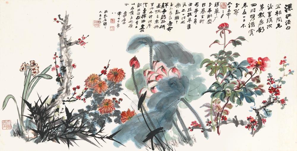 Zhang Daqian (CHANG DAI-CHIEN, 1899-1983) | Flowers of Four Seasons comparable sale