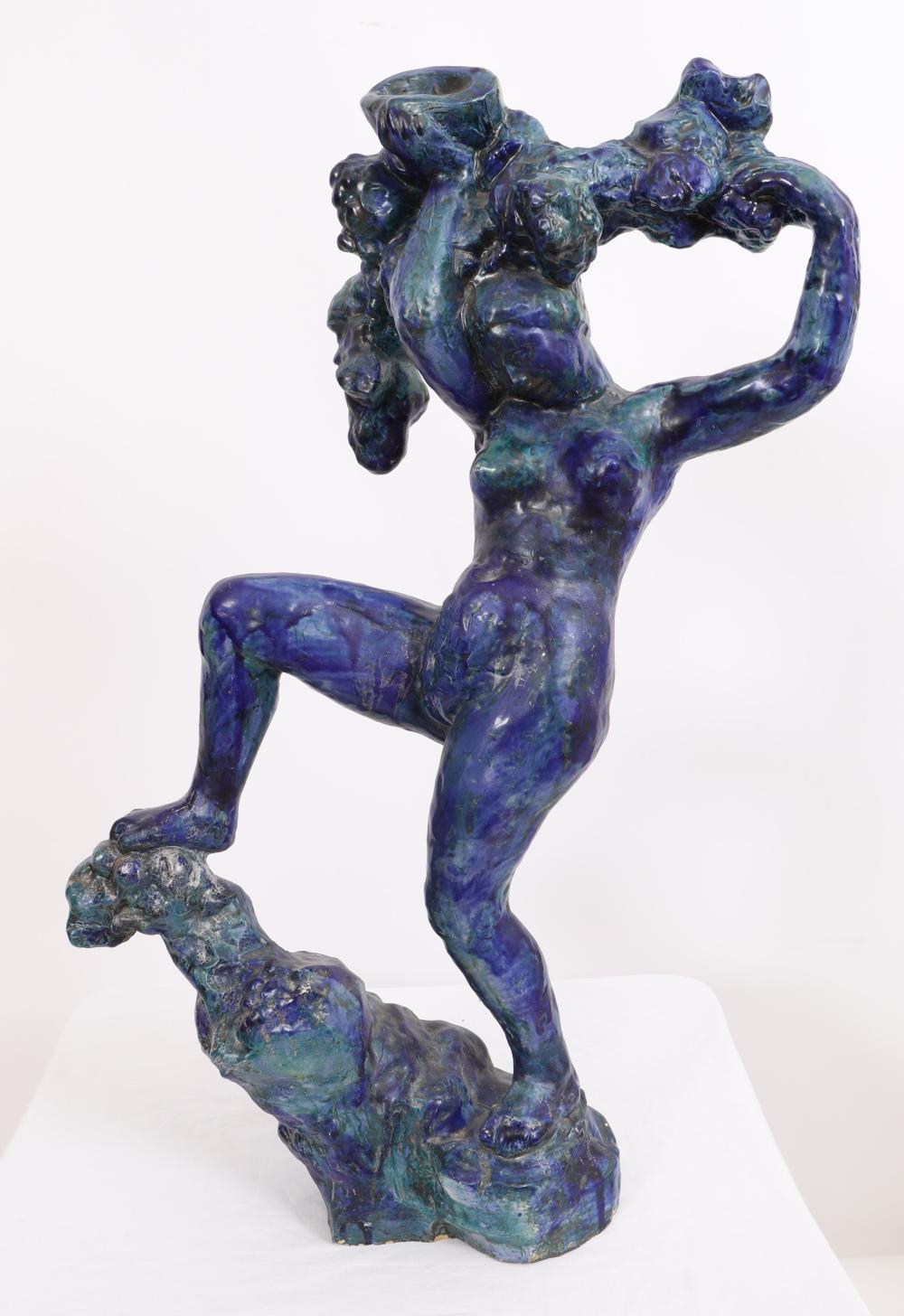 EXCEPTIONNELLE ET RARE SCULPTURE "BACCHANTE DANSANTE AUX RAISINS" DE Émile sold by Paris Oise Enchères, lot 162 — auction record photograph