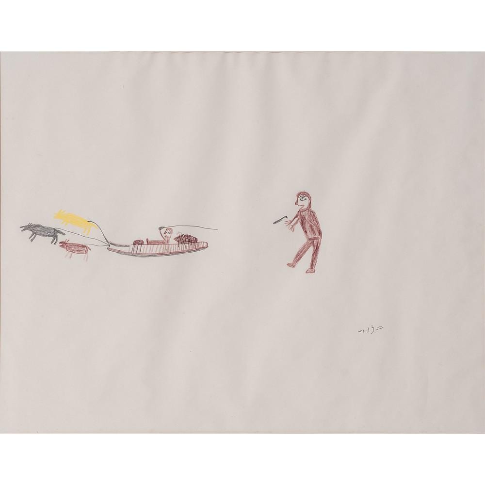 Luke Anguhadluq comparable auction result: luke anguhadluq inuit 1895 1982 colored pencil on paper from the william rose collection illinois