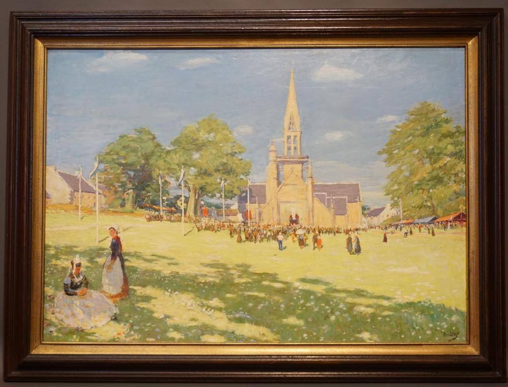 Paul Nollet comparable auction result: huile sur carton sign paul nollet f te religieuse en bretagne 108x77 cm