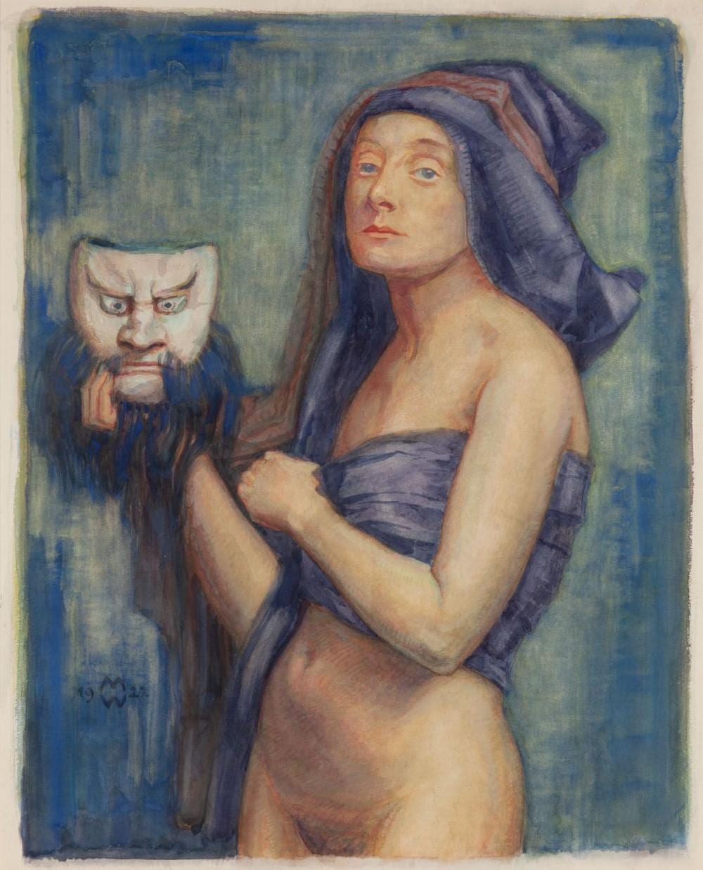 Max Wislicenus comparable auction result: max wislicenus 1861 1957 nude with mask wanda bibrowicz 1922
