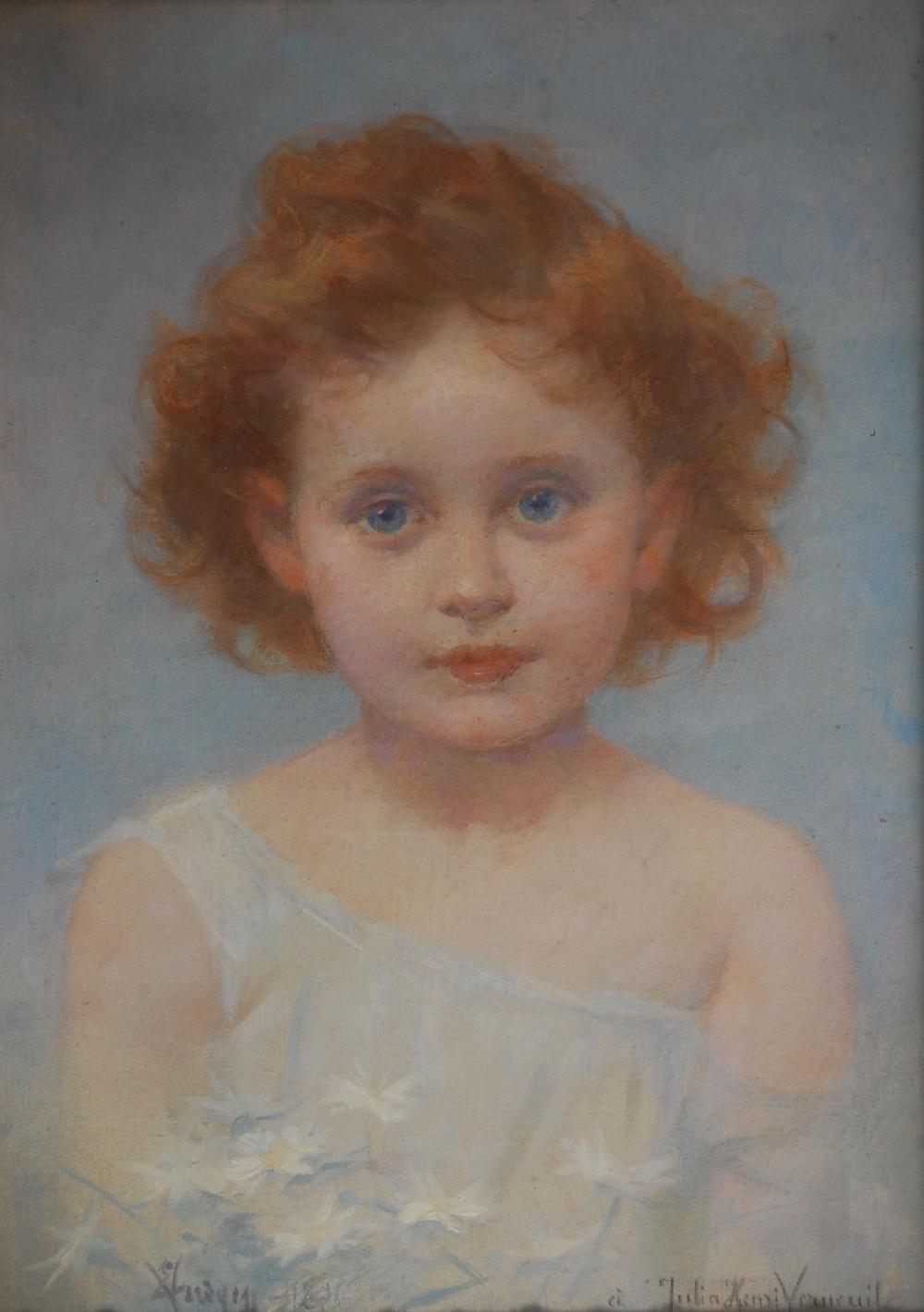 Eugène Verdyen comparable auction result: eug ne verdyen 1836 1903 fillette aux yeux bleus