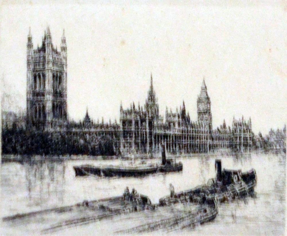 Edward Cherry comparable auction result: edward cherry european scene etching 11 x 13cm