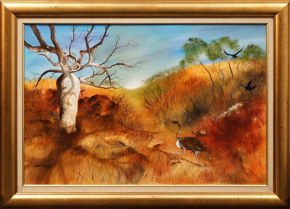Allan Goddard comparable auction result: allan goddard 1950 2018 surreal outback 2003 60 x 90cm