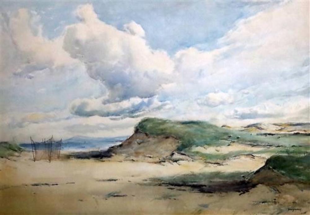 David West comparable auction result: david west 1868 1936 drying nets in the sand dunes 19 25 x 29in