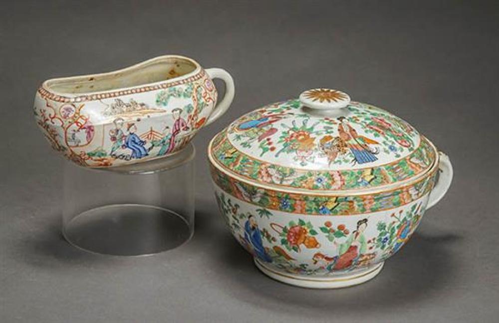 Chinese Export 'Famille Rose' Covered Chamber Pot and a Bourdaloue, Mid-19th Century sold by Weschler's, lot 66 — auction record photograph