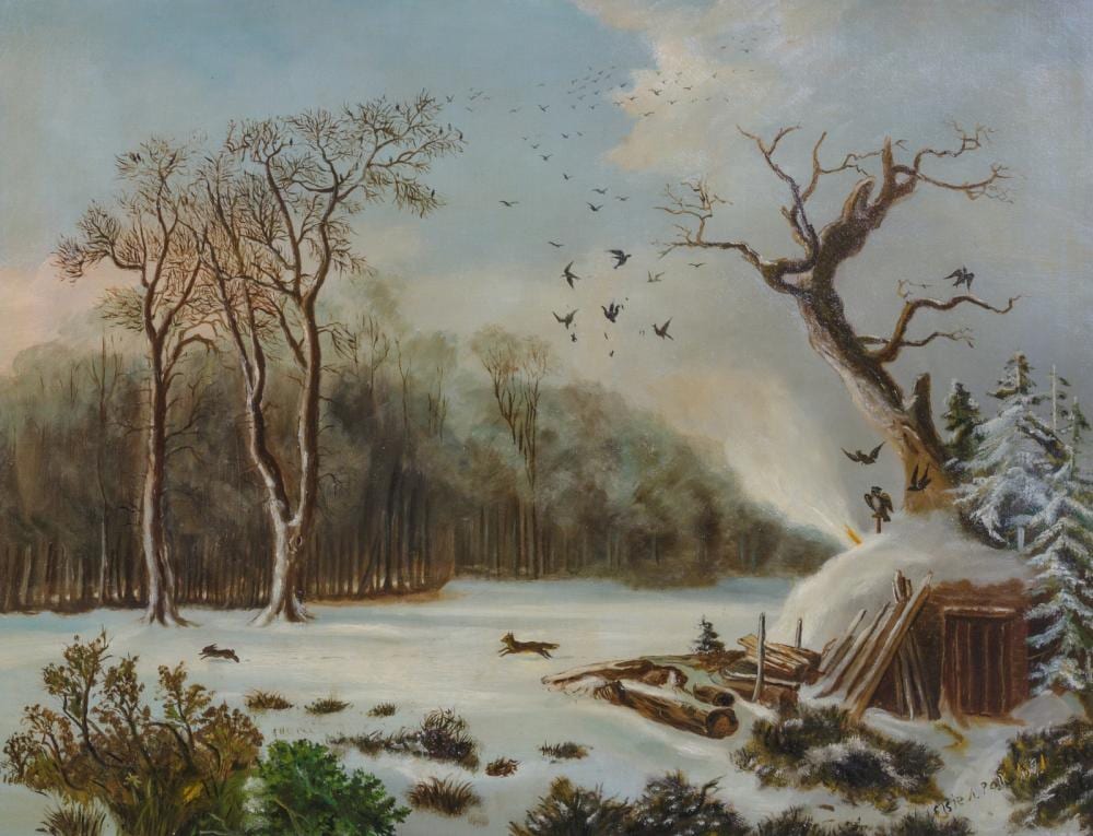 Eloise Polk McGill comparable auction result: eloise polk mcgill american 1868 1939 winter landscape 1891