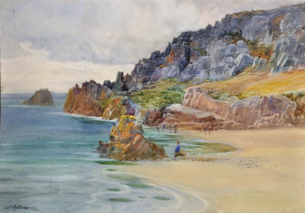 arthur netherwood 1864 1930 british a rocky beach scene with figures bathing watercolour signed unframed 14 75 x 20 75 · John Nicholson's Fine Art Auctioneers & Valuers · 2019-10-02 Arthur Netherwood comparable auction result: arthur netherwood 1864 1930 british a rocky beach scene with figures bathing watercolour signed unframed 14 75 x 20 75