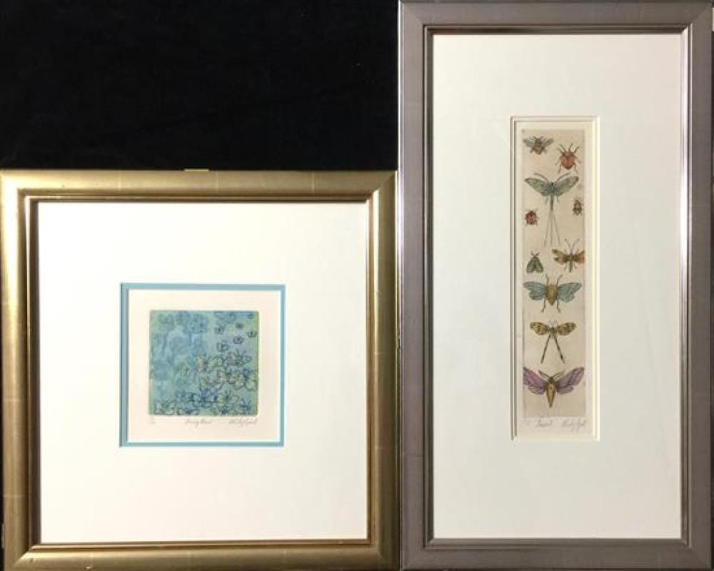 Minky Grant comparable auction result: minky grant 20th century insects going home 2 handcoloured etching ed a p 19 40