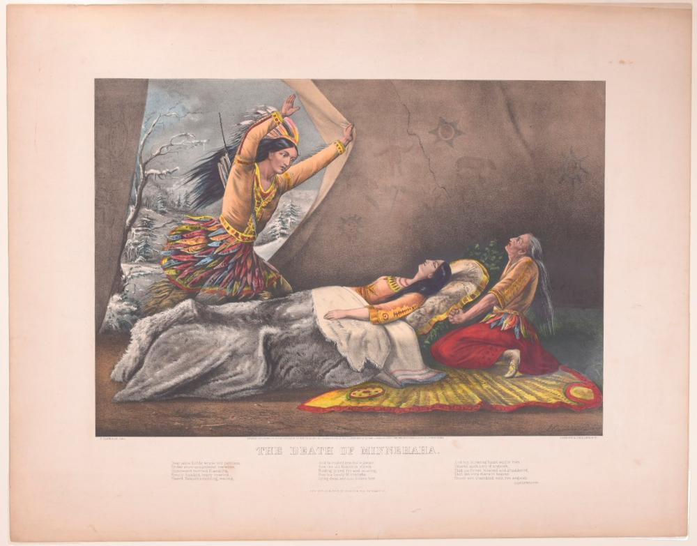Currier & Ives - The Death of Minnehaha sold by Trillium Antique Prints & Rare Books, lot 12204 — auction record photograph
