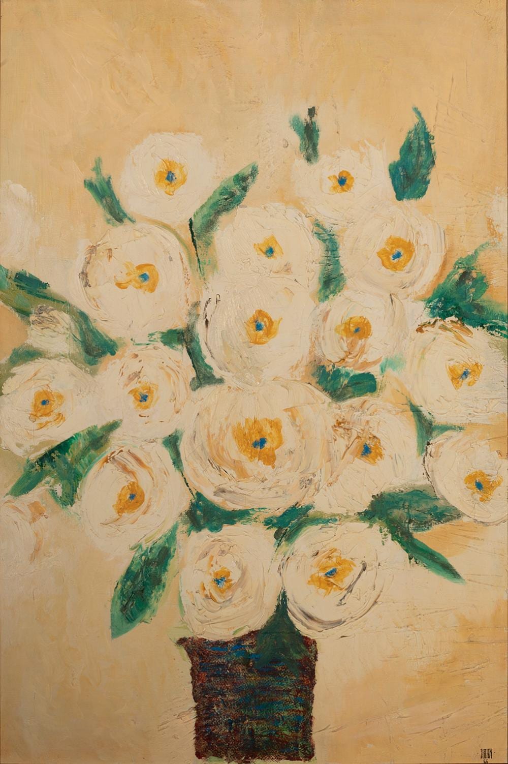 Hahn Vidal comparable auction result: hahn vidal am b 1919 floral still life 1966 oil on canvas 30 x 20 25 actual 35 x 25 framed