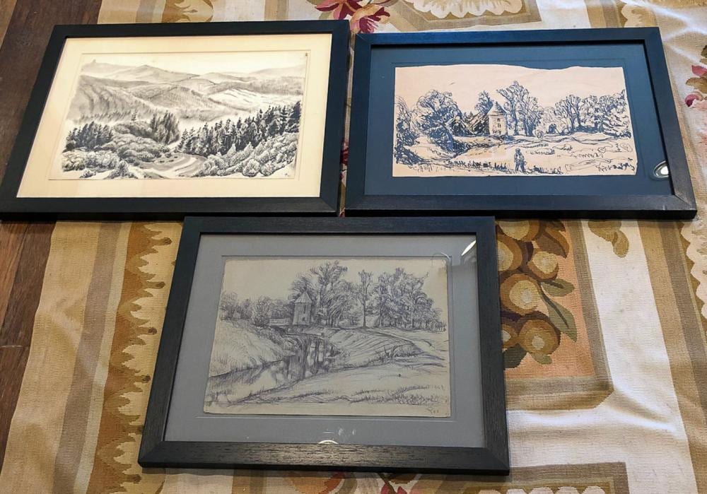Alek Rapoport comparable auction result: 3 drawings by alek rapoport