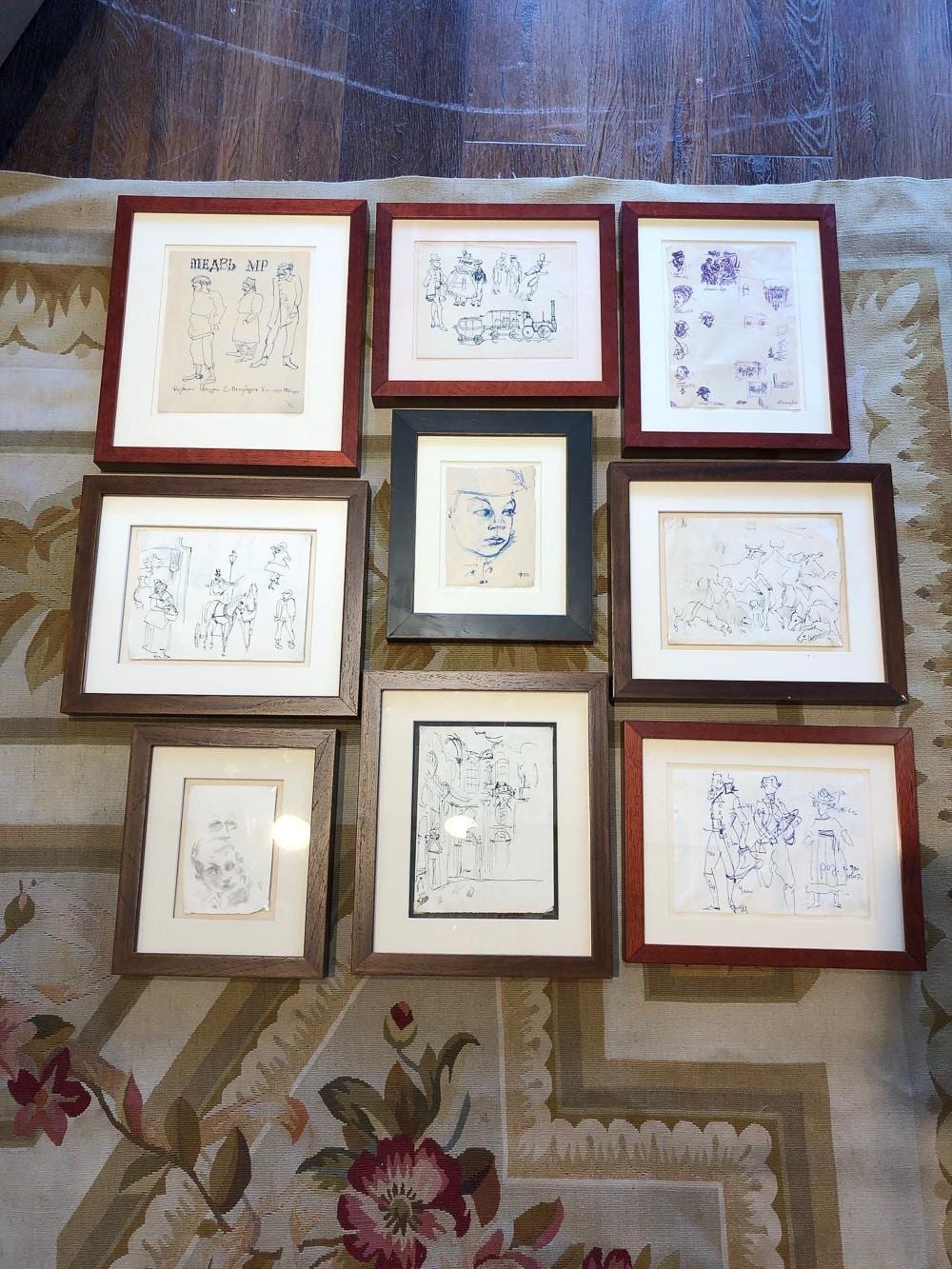 Alek Rapoport comparable auction result: lot of 9 drawings by alek rapoport