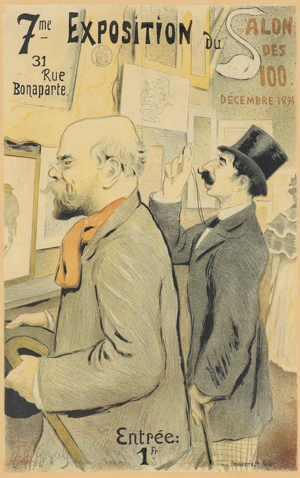 salon des 100 7me exposition 1894 · Poster Auctions International Inc · 2019-10-27 Frédéric-Auguste Cazals comparable auction result: salon des 100 7me exposition 1894