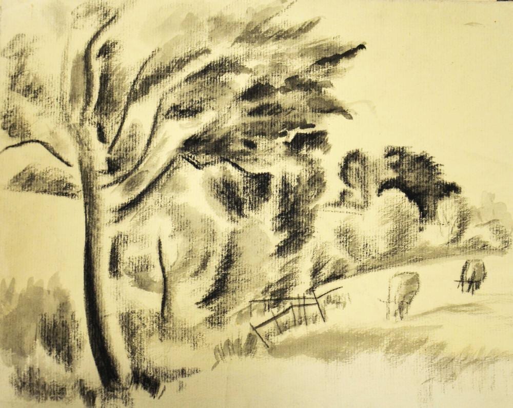 Guy Malet comparable auction result: guy malet 1900 1973 landscape studies four charcoal and