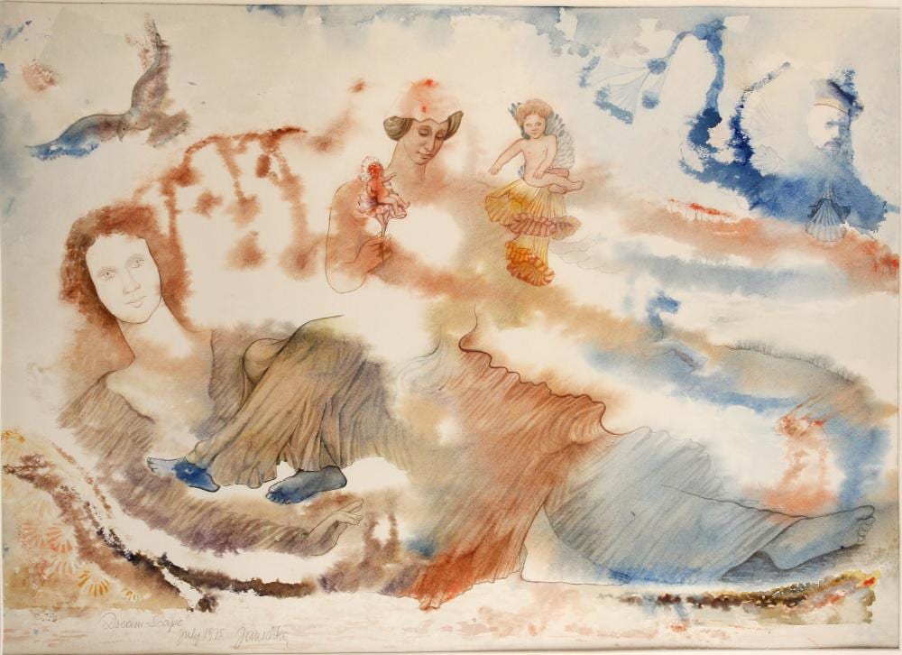 Fritz Janschka comparable auction result: fritz janschka born 1919 watercolor on paper dreamscape