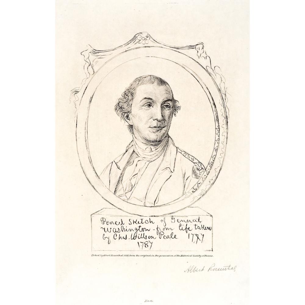 Albert Rosenthal comparable auction result: 1898 albert rosenthal signed pencil sketch of general washington