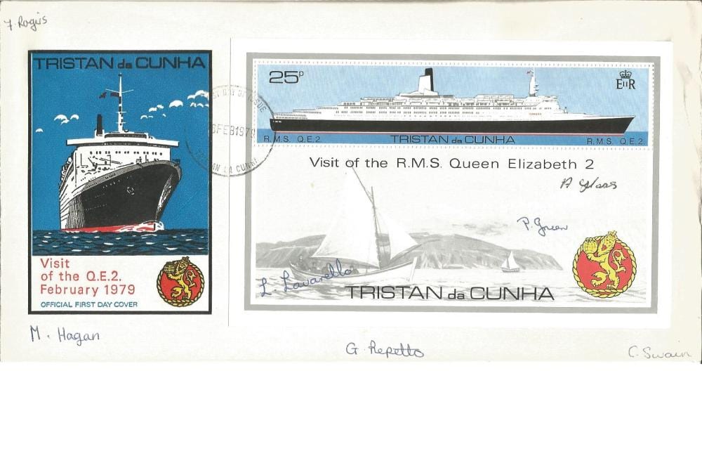F. Rogers comparable auction result: f rogers m hagan g repetto c swain p green a glass and l lavarello signed ocean liner