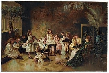 Alexander M. Rossi comparable auction result: alexander m rossi british 1840 1916 the stool of repentance oil on canvas 48 x 72 in 121 9 x 182 9 cm