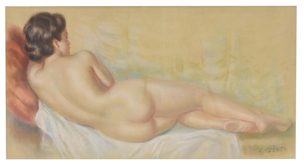 Albert Genta comparable auction result: albert genta d 1989 female nude pastel drawing