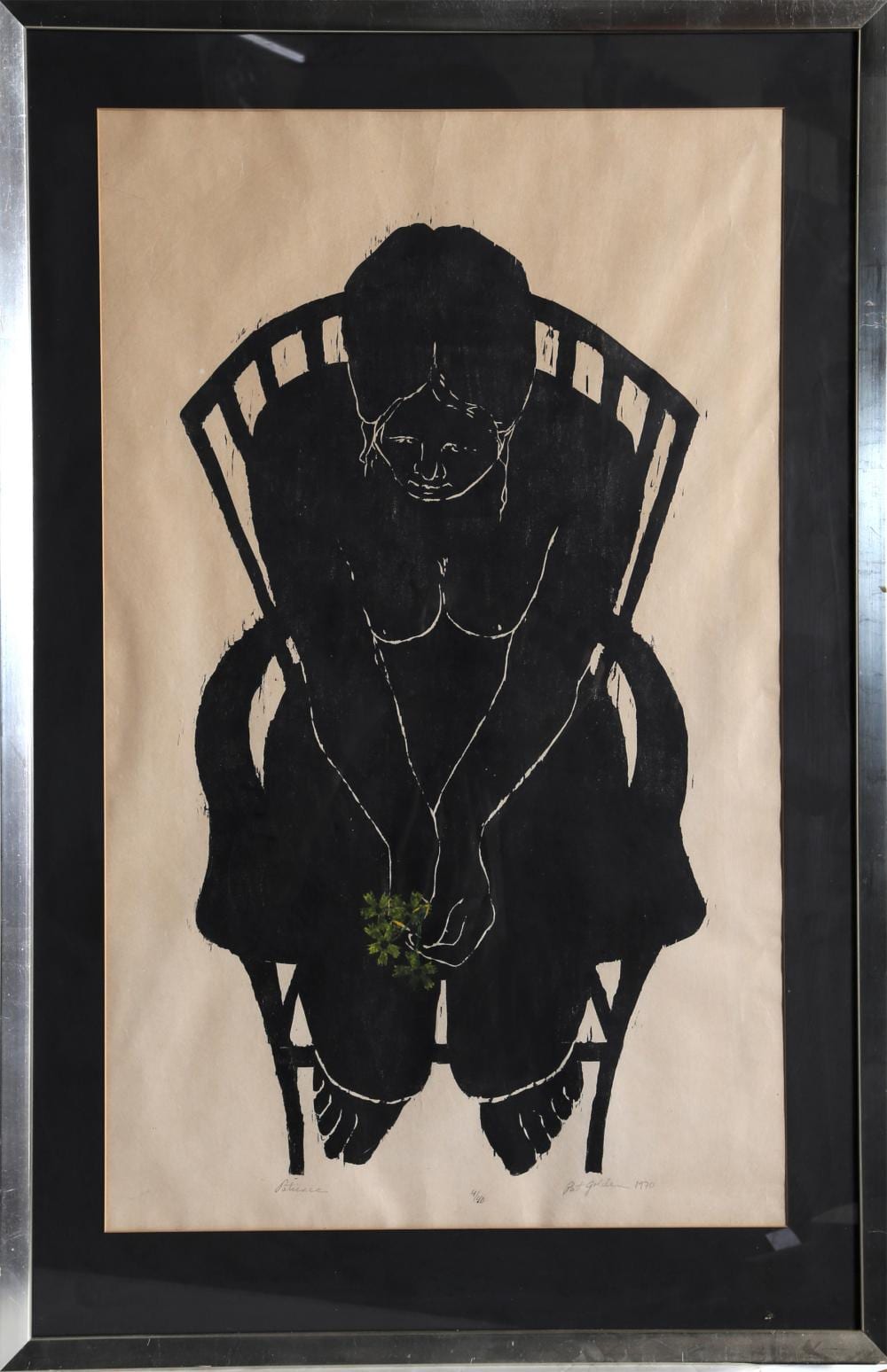 Patricia Golden comparable auction result: patricia golden patience woodcut