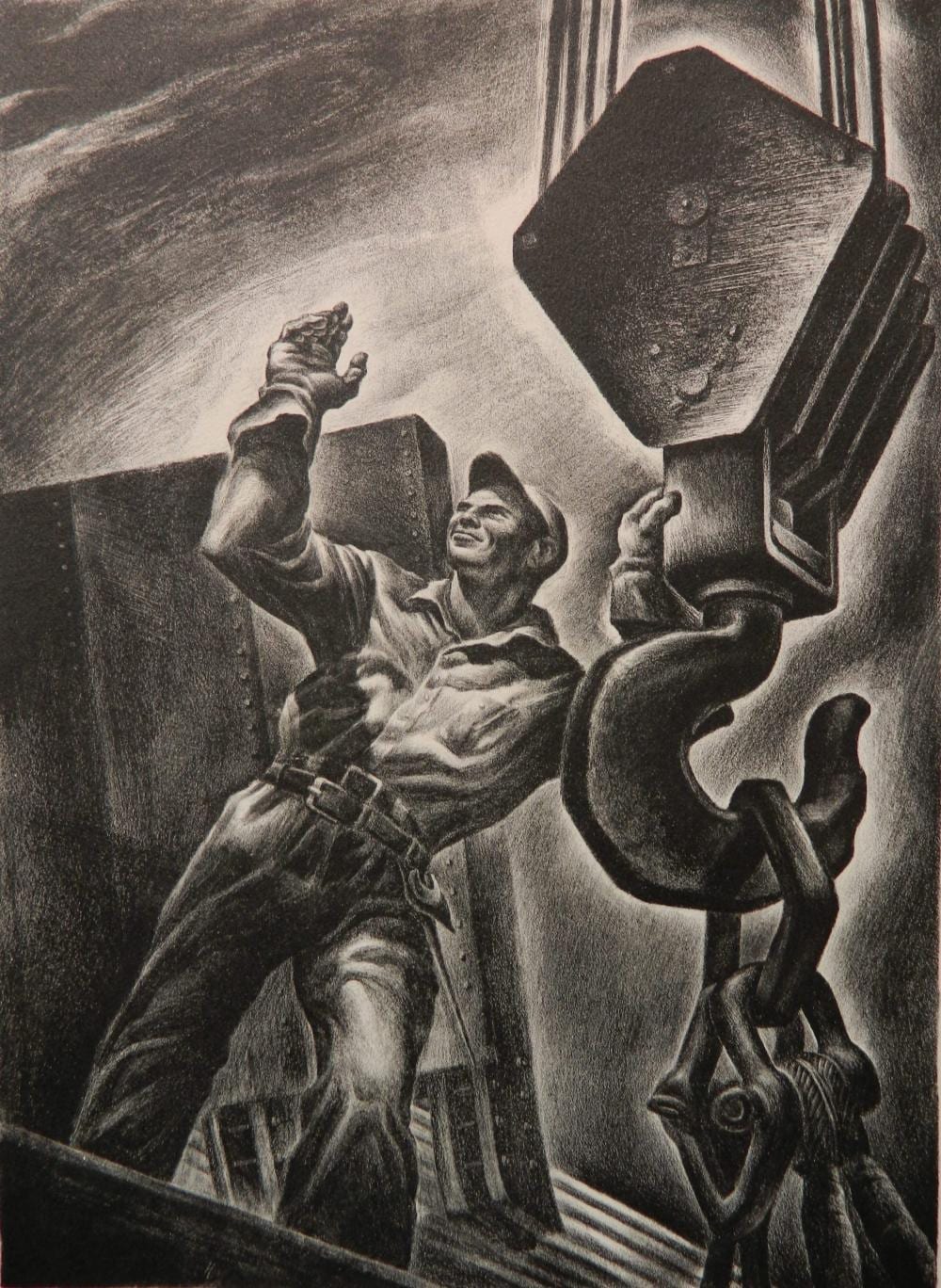 Herschel Levit comparable auction result: herschel levit lithograph