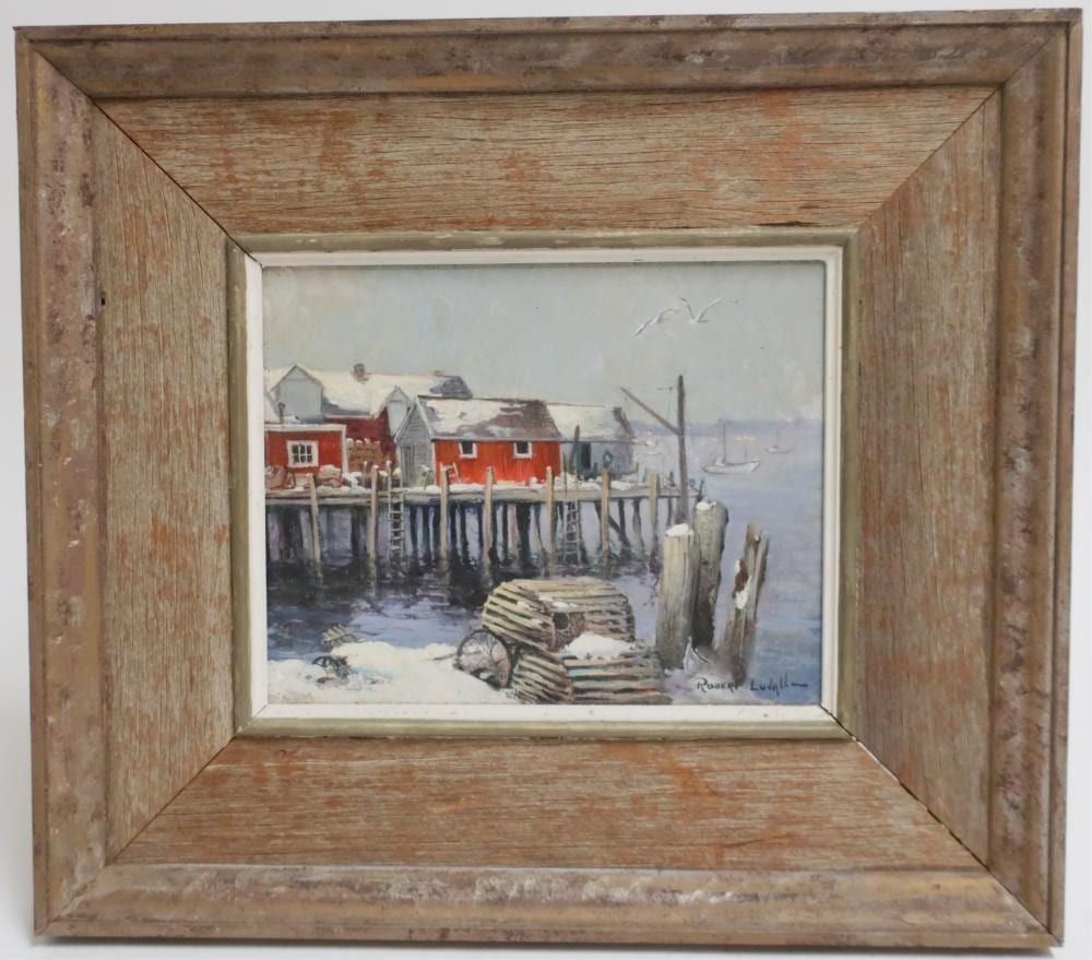 Robert Luvall comparable auction result: robert luvall 1887 1959 ny fishing docks o b