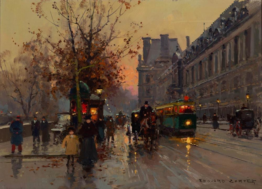 EDOUARD LEON CORTES (FRENCH, 1882-1969) PARIS STREET SCENE sold by Jeffrey S. Evans & Associates, lot 1466 — auction record photograph