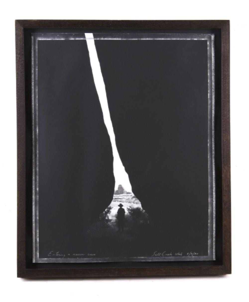 Mark Klett comparable auction result: mark klett entering a narrow cave photograph