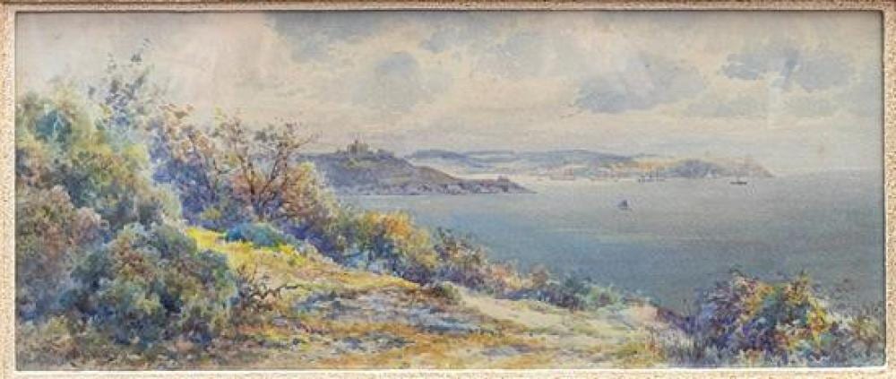 claude hamilton rowbotham british 1864 1949 falmouth coastal landscape with pendennis castle shipping in the mouth of fal estuary · Martel Maides · 2019-10-18 Claude Rowbotham comparable auction result: claude hamilton rowbotham british 1864 1949 falmouth coastal landscape with pendennis castle shipping in the mouth of fal estuary