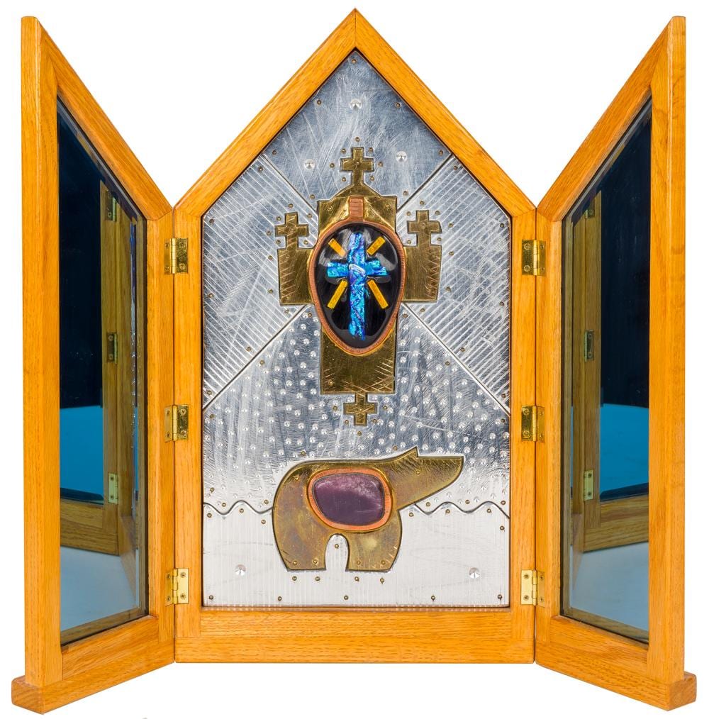 Thom Wheeler comparable auction result: thom wheeler altar with cross bear