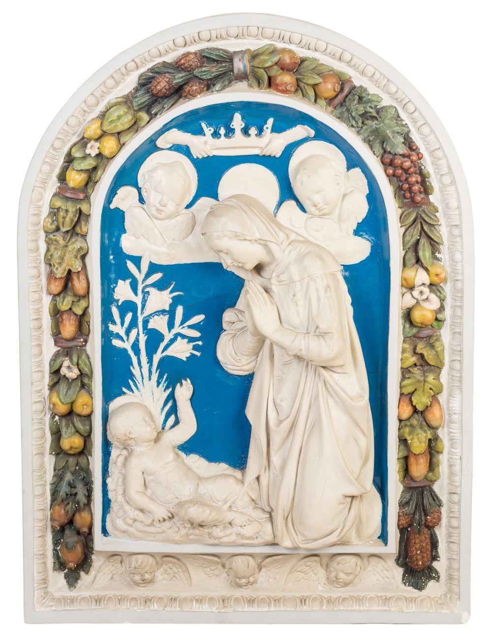 Andrea della Robbia comparable auction result: adoraci n del ni o