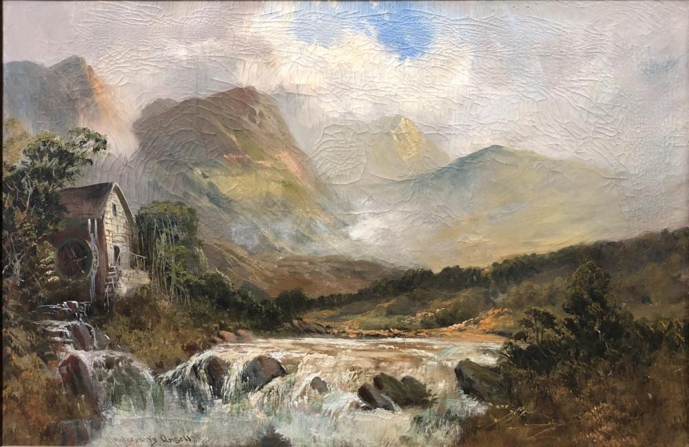 Montgomery Ansell comparable auction result: montgomery ansell highland landscape with a watermill and highland landsc