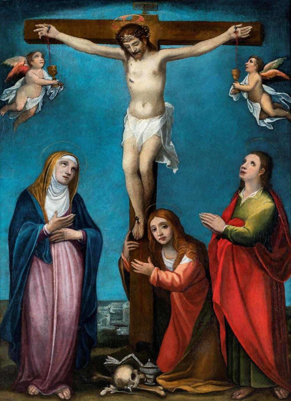 Alessandro Casolani comparable auction result: alessandro casolani mensano 1552 siena 1607 crucifixion with virgin mary st john and maddalena