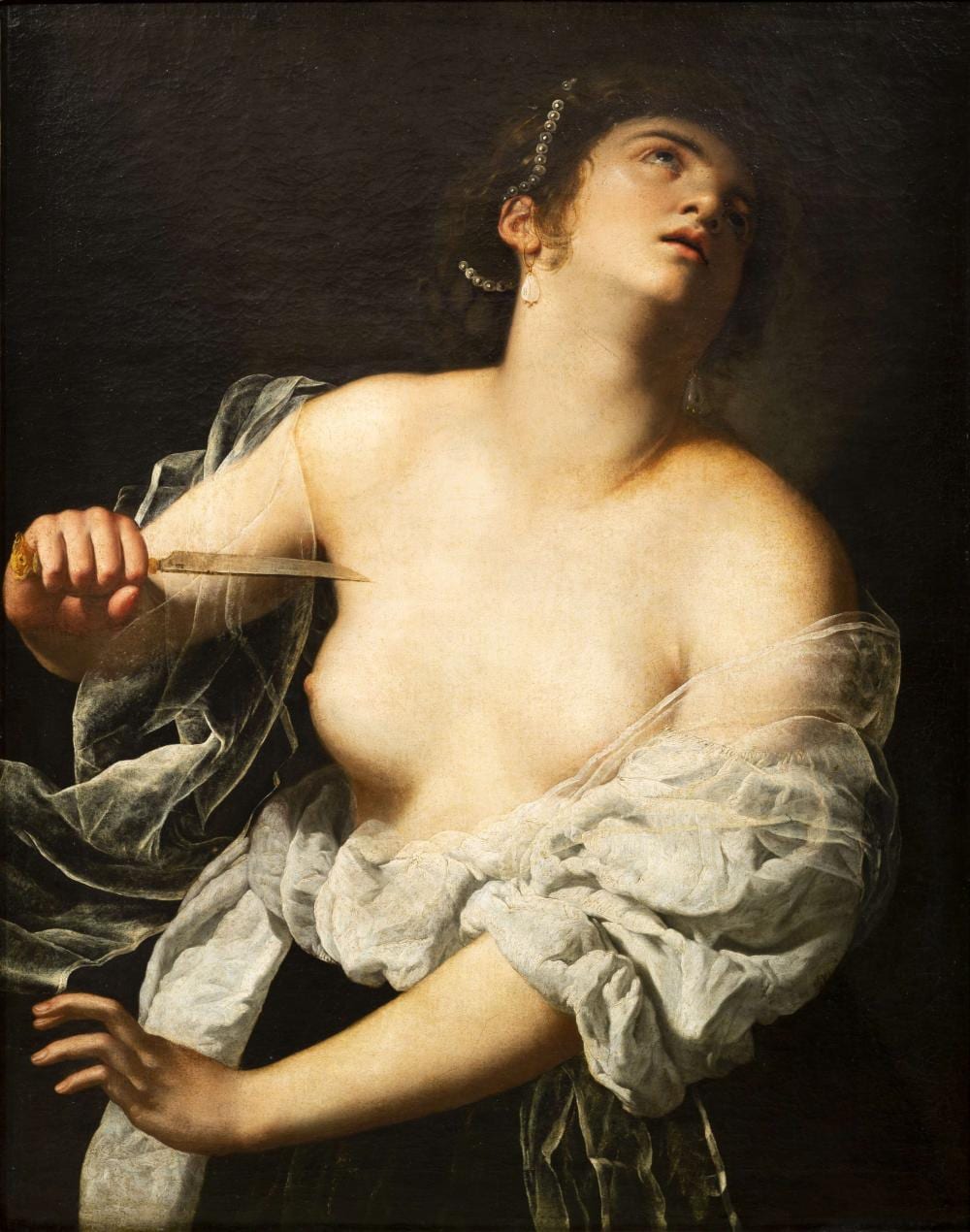 Artemisia GENTILESCHI Rome, 1593 - Naples, vers 1652 Lucrèce Toile comparable sale