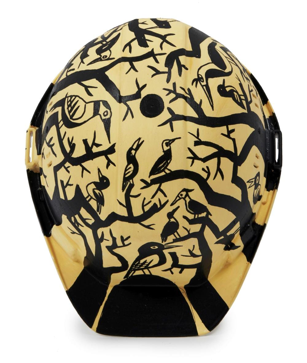 Jacques Loustal comparable auction result: jacques de loustal n en 1956 les oiseaux bienveillants 2019 acrylique sur casque de chantier