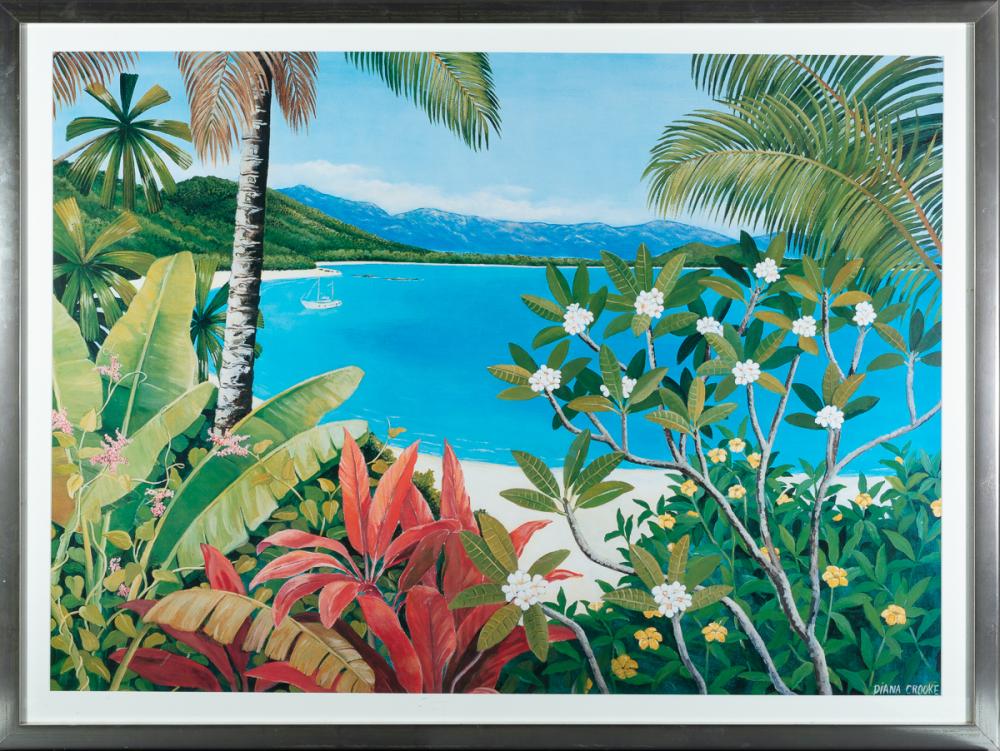 Diana Crooke comparable auction result: diana crooke tropical beach 67 x 94cm